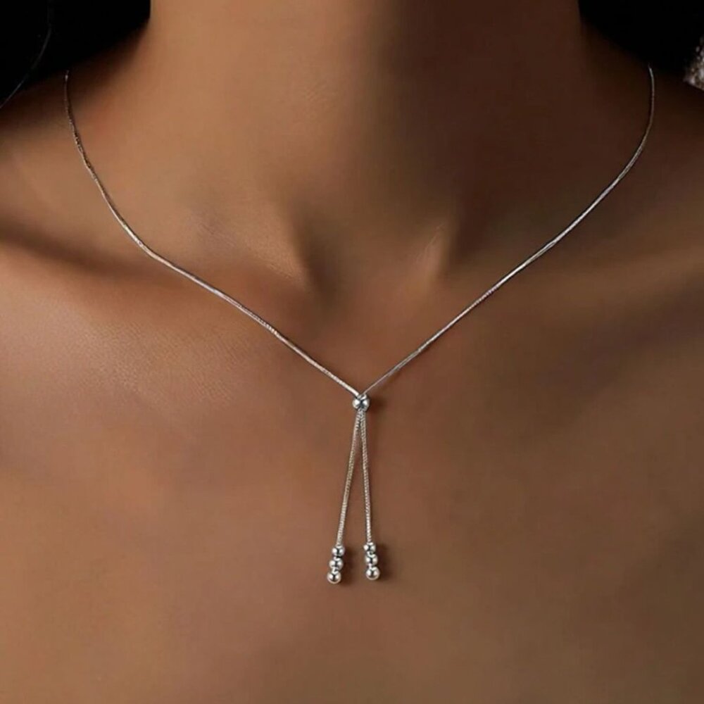 925 Sterling Silver Elegant Adjustable Necklace